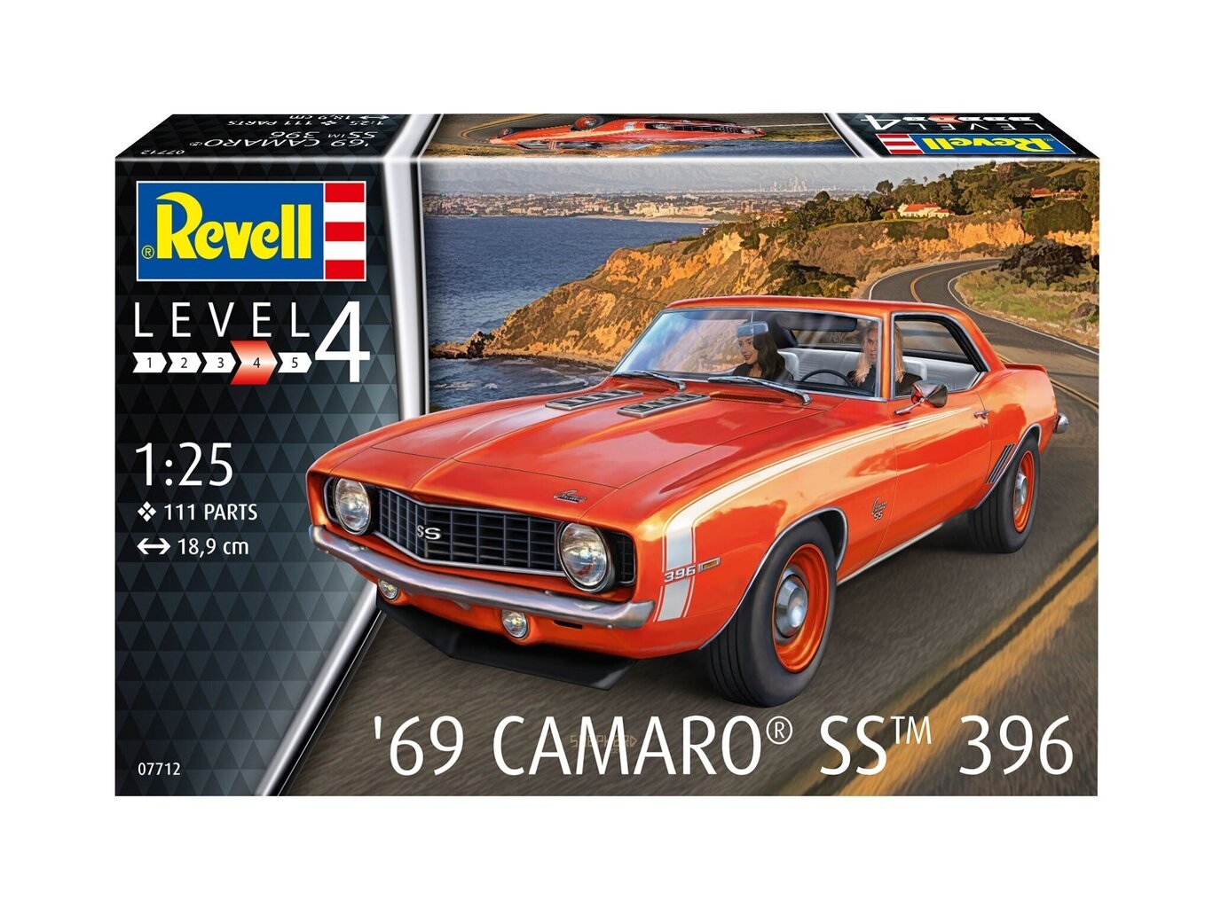 Revell - '69 Camaro SS 396, 1/25, 07712 цена и информация | Klotsid ja konstruktorid | hansapost.ee