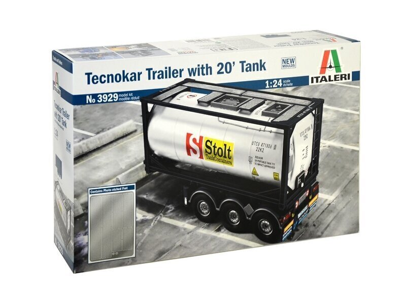 Italeri - Tecnokar Trailer with 20' Tank, 1/24, 3929 цена и информация | Klotsid ja konstruktorid | hansapost.ee