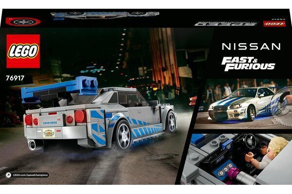 76917 LEGO® Speed Champions 2 Fast 2 Furious Nissan Skyline GT-R (R34) цена и информация | Klotsid ja konstruktorid | hansapost.ee