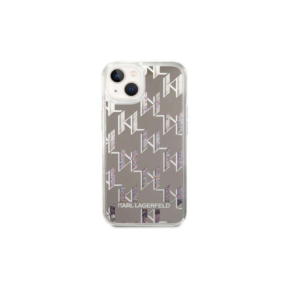 Karl Lagefeld case for iPhone 14 Plus 6,7&quot; KLHCP14MLMNMS silver hardcase Liquid Glitter Monogram цена и информация | Telefonide kaitsekaaned ja -ümbrised | hansapost.ee