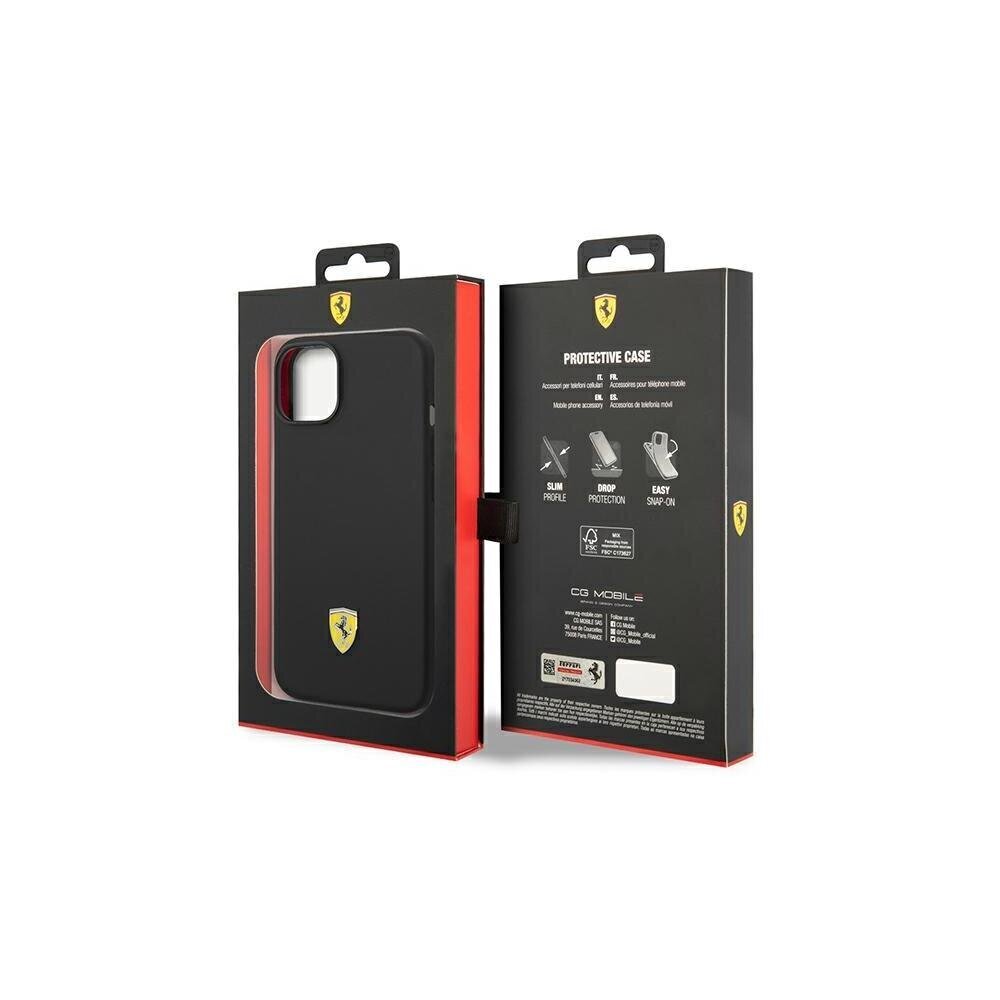 Ferrari case for iPhone 14 6,1&quot; FEHCP14SSIBBK black hardcase Silicone Metal Logo hind ja info | Telefonide kaitsekaaned ja -ümbrised | hansapost.ee