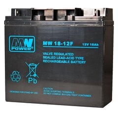 MPL MW POWER MW 18-12F UPS battery Lead-acid accumulator AGM Maintenance-free 12 V 18 Ah Black hind ja info | Autoakud | hansapost.ee