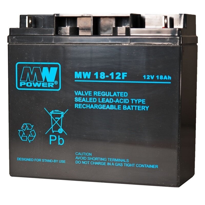 MPL MW POWER MW 18-12F UPS battery Lead-acid accumulator AGM Maintenance-free 12 V 18 Ah Black цена и информация | Autoakud | hansapost.ee