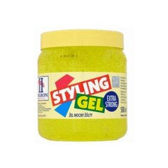 Ülitugev fikseeriv juuksegeel Hegron Styling 500 ml, kollane hind ja info | Juuste viimistlusvahendid | hansapost.ee