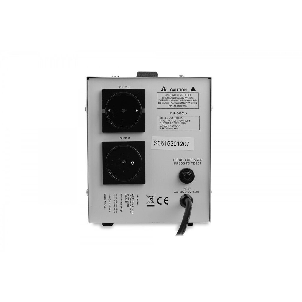 Pingestabilisaator AVR-2000VA-Volt цена и информация | Inverterid ja muundurid | hansapost.ee