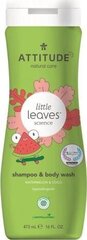 Dušigeel ja šampoon Little Leaves 2in1 Shampoo & Bodywash Watermelon & Coco , 473 ml цена и информация | Масла, гели для душа | hansapost.ee