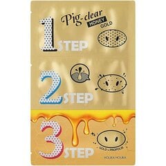 Kolmefaasilised ninapuhastusplaastrid Pig Clear Honey Gold (3 Step Kit) 15 ml hind ja info | Näomaskid ja silmamaskid | hansapost.ee