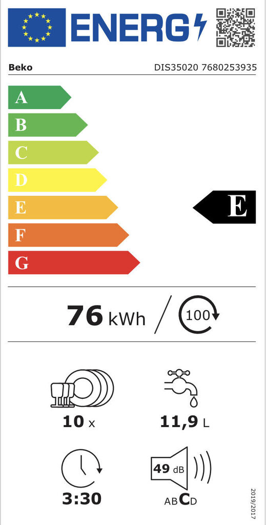 Beko DIS35020 price and information | Nõudepesumasinad | hansapost.ee