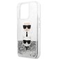 Karl Lagerfeld Liquid Glitter Karl & Choupette telefoniümbris iPhone 13 Pro jaoks (hõbe) цена и информация | Telefonide kaitsekaaned ja -ümbrised | hansapost.ee