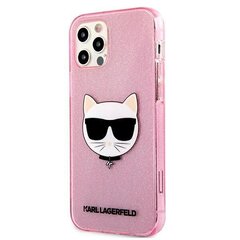 Karl Lagerfeld KLHCP12LCHTUGLP iPhone 12 Pro Max 6,7" różowy/pink hardcase Glitter Choupette hind ja info | Telefonide kaitsekaaned ja -ümbrised | hansapost.ee