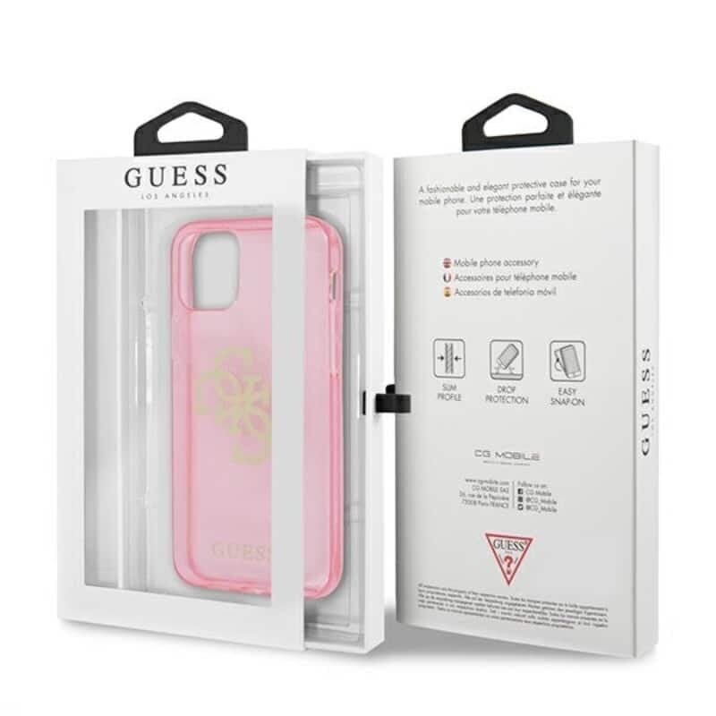 Guess GUHCP12LPCUGL4GPI iPhone 12 Pro Max 6,7-tolline roosa/roosa kõva ümbris Glitter 4G Big Logo цена и информация | Telefonide kaitsekaaned ja -ümbrised | hansapost.ee