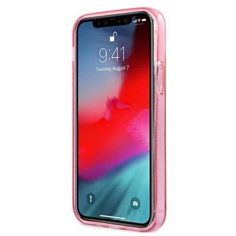 Guess GUHCP12LPCUGL4GPI iPhone 12 Pro Max 6,7-tolline roosa/roosa kõva ümbris Glitter 4G Big Logo hind ja info | Telefonide kaitsekaaned ja -ümbrised | hansapost.ee