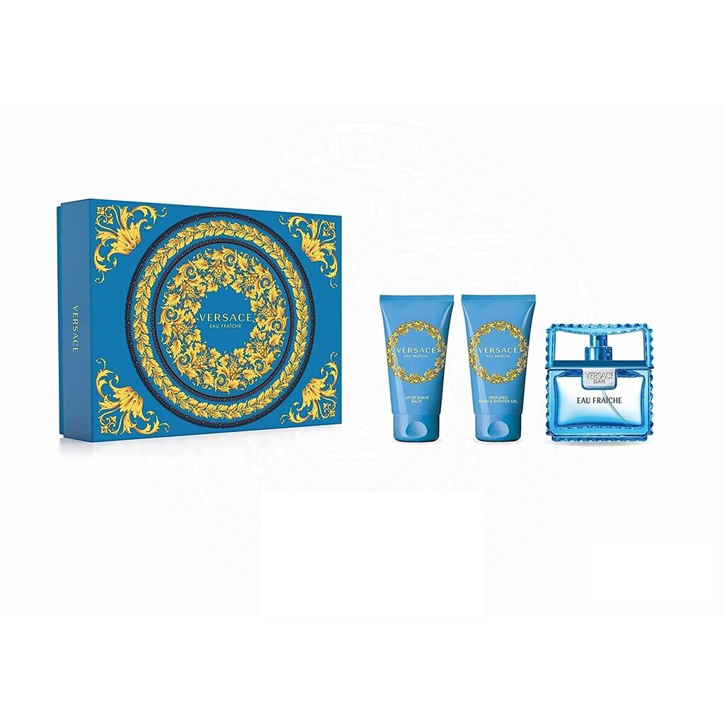 Kosmeetiline kinkekomplekt meestele Versace Man Eau Fraiche: parfüüm 50ml + habemeajamisjärgne palsam 50ml + dušigeel 50ml hind ja info | Parfüümid naistele | hansapost.ee