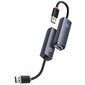 Baseus Lite Series, USB - RJ45 LAN socket 100Mbps gray (WKQX000013) цена и информация | USB adapterid ja jagajad | hansapost.ee