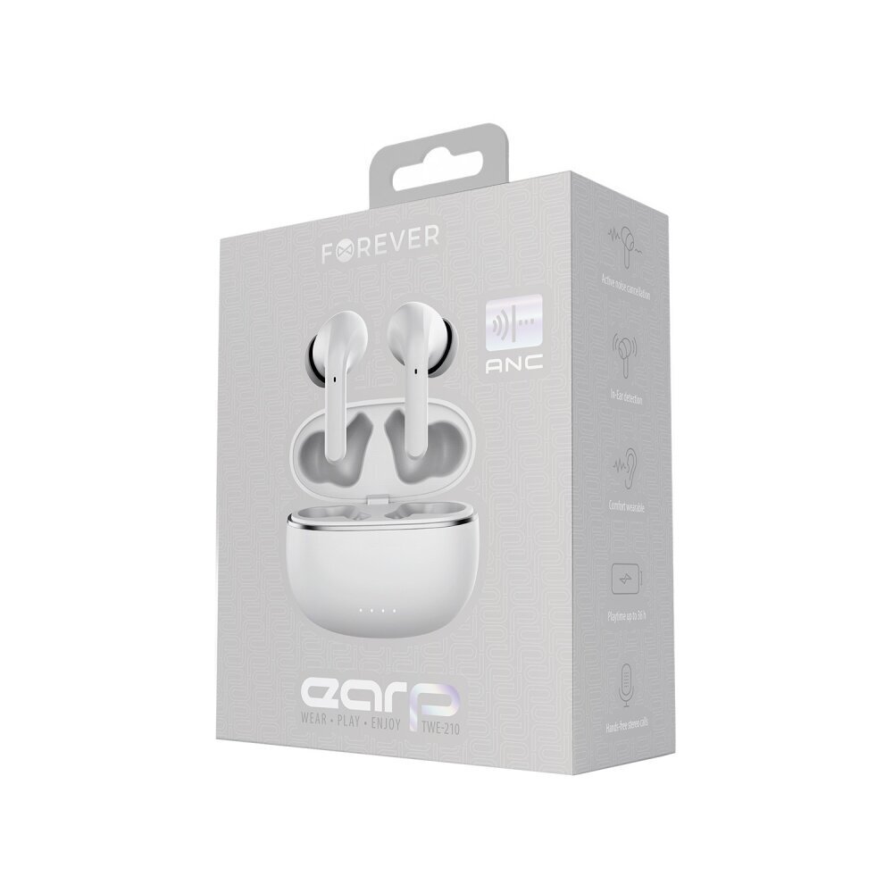 Forever Bluetooth ANC earphones TWE-210 Earp white цена и информация | Kõrvaklapid | hansapost.ee