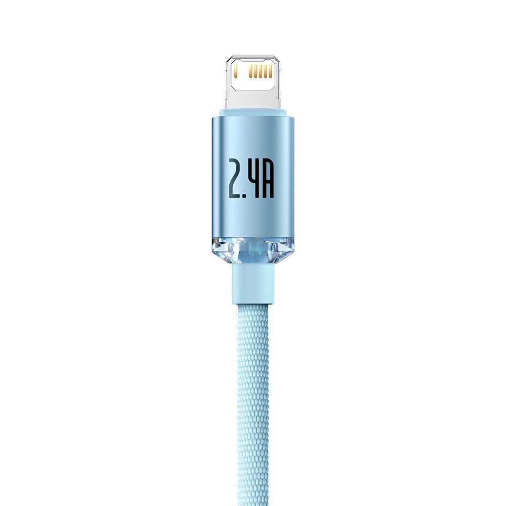 Baseus cable Crystal Shine USB - Lightning 1,2 m 2,4A sky blue hind ja info | Mobiiltelefonide kaablid | hansapost.ee
