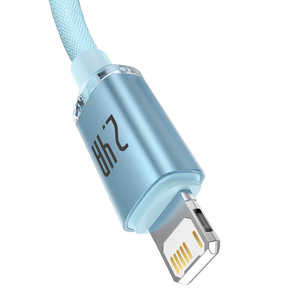 Baseus cable Crystal Shine USB - Lightning 1,2 m 2,4A sky blue hind ja info | Mobiiltelefonide kaablid | hansapost.ee