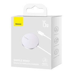Baseus Simple Mini3 Magnetic Wireless Charger 15W (Silver) цена и информация | Зарядные устройства для телефонов | hansapost.ee