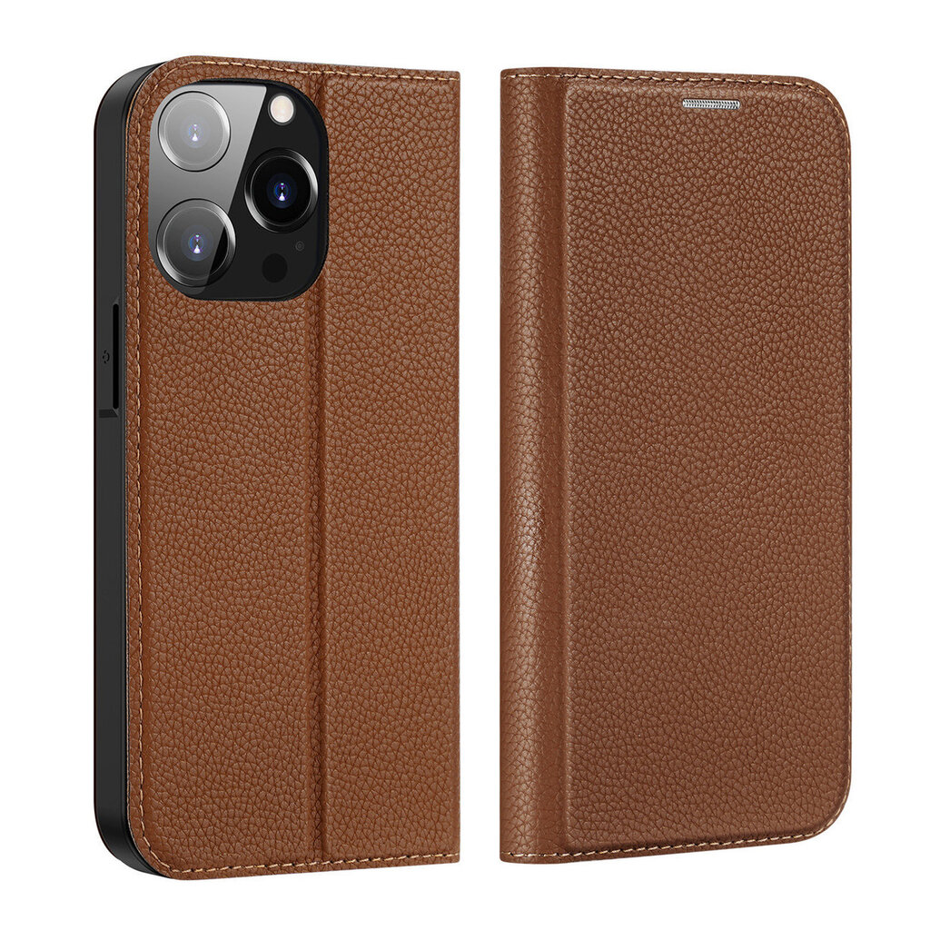 Dux Ducis Skin X2 iPhone 14 Pro with magnetic flap brown цена и информация | Telefonide kaitsekaaned ja -ümbrised | hansapost.ee