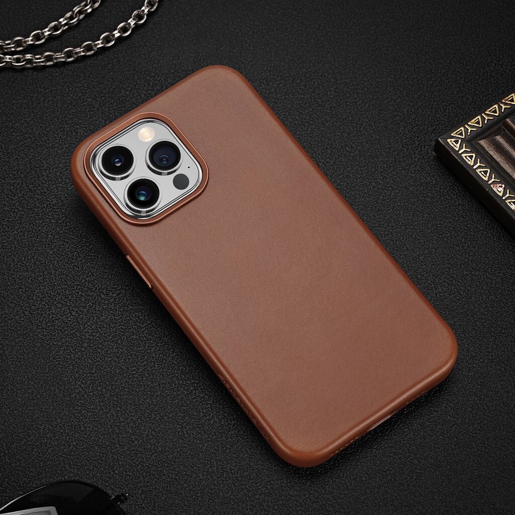 Dux Ducis Naples iPhone 14 Pro magnetic leather MagSafe brown цена и информация | Telefonide kaitsekaaned ja -ümbrised | hansapost.ee