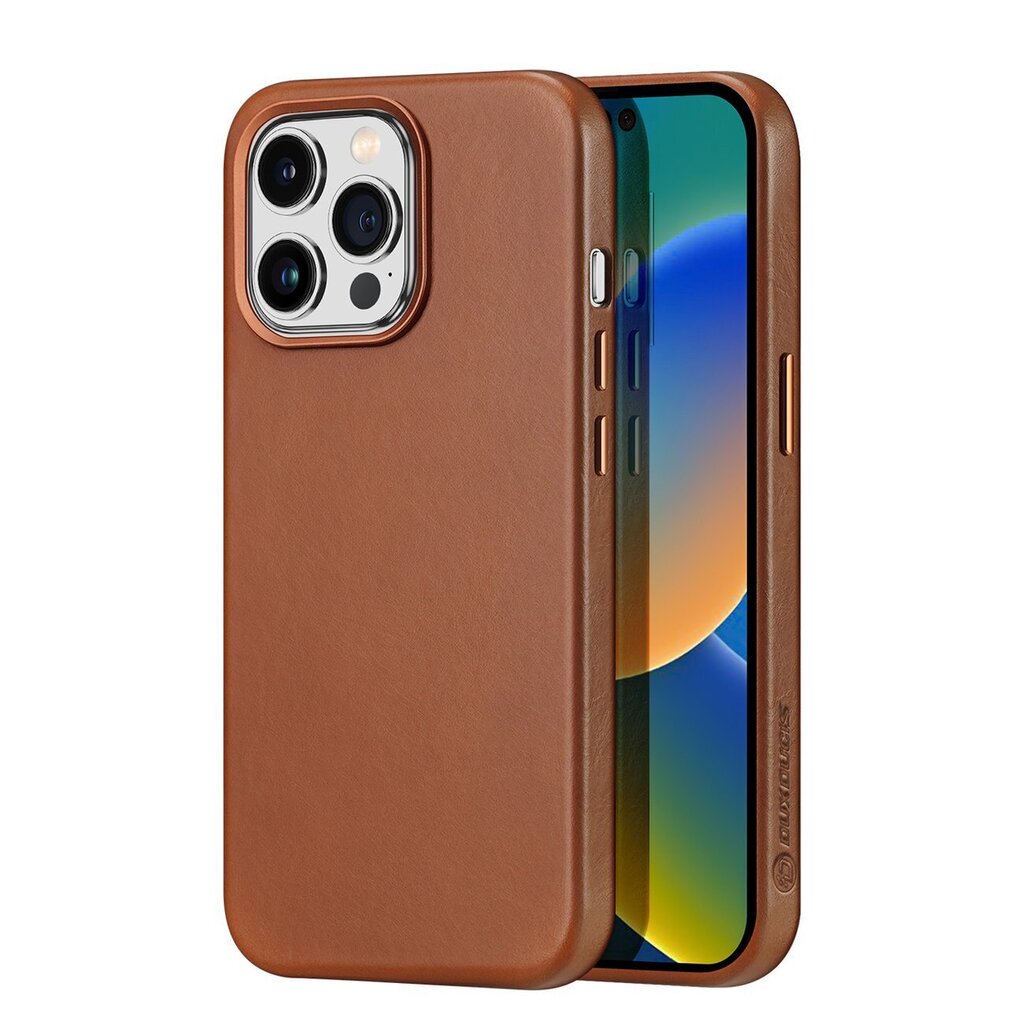 Dux Ducis Naples iPhone 14 Pro magnetic leather MagSafe brown цена и информация | Telefonide kaitsekaaned ja -ümbrised | hansapost.ee