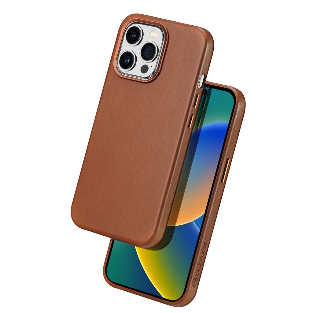 Dux Ducis Naples iPhone 14 Pro magnetic leather MagSafe brown цена и информация | Telefonide kaitsekaaned ja -ümbrised | hansapost.ee