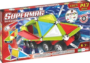 Магнитный конструктор Supermag Primary Tags Wheels 0185, 143 д. цена и информация | Конструкторы и кубики | hansapost.ee