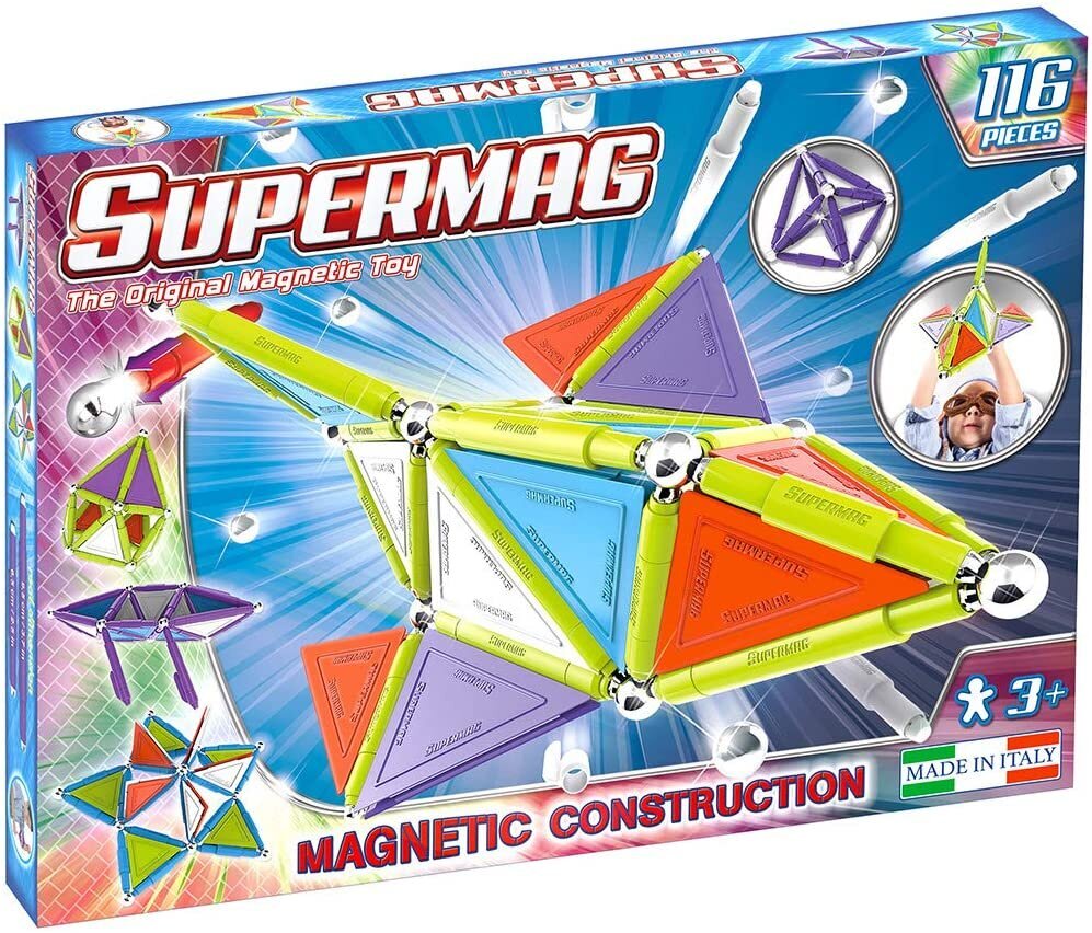 Magnetiline konstruktor Supermag Primary Trendy, 0157, 116-osaline цена и информация | Klotsid ja konstruktorid | hansapost.ee