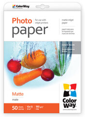 Фотобумага ColorWay, 10x15, 50l, 200г, matte, PG1900504R цена и информация | Аксессуары для фотоаппаратов | hansapost.ee