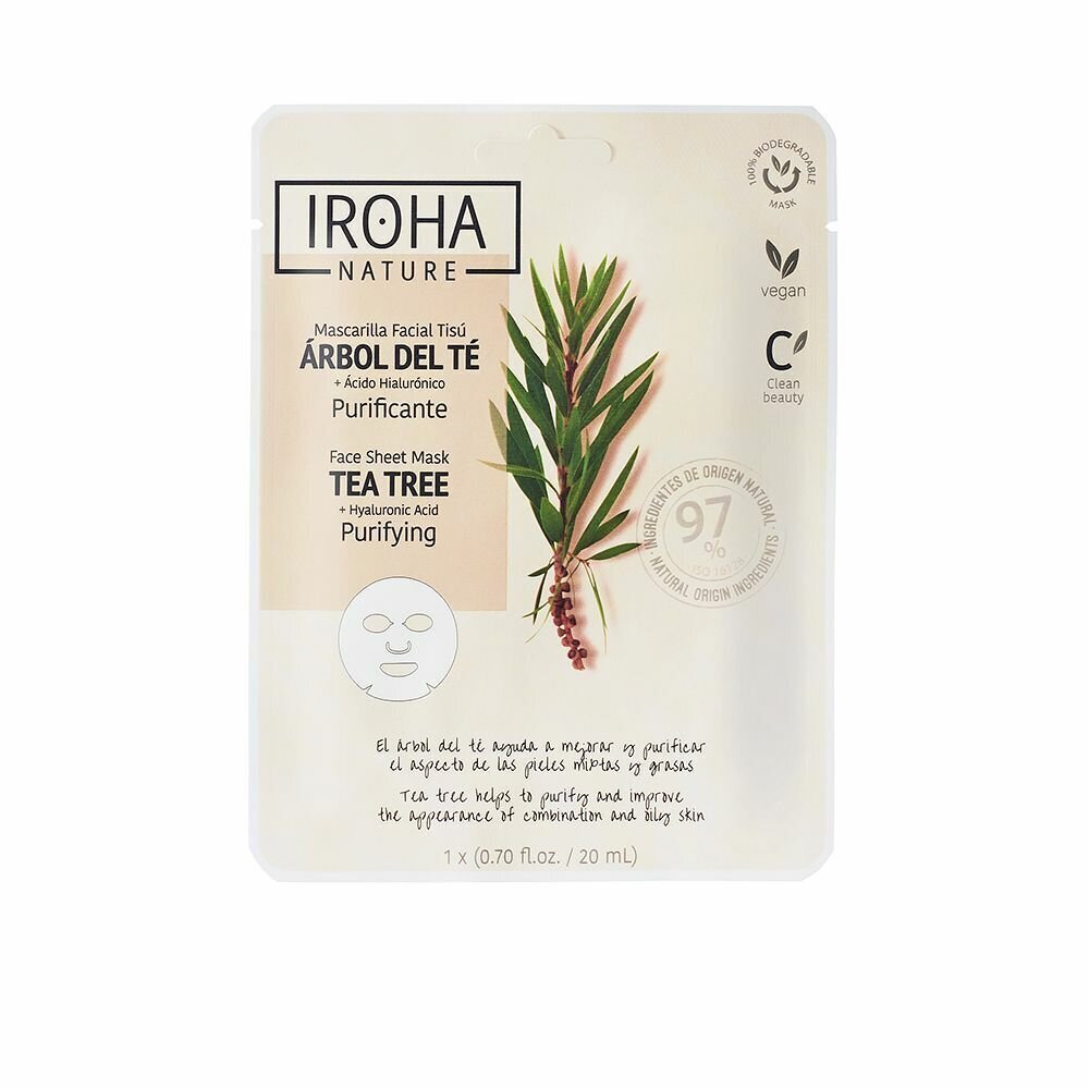 Puhastav mask Iroha Nature Hüaluroonhape Teepuu, 20 ml цена и информация | Näomaskid ja silmamaskid | hansapost.ee