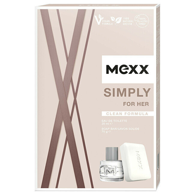 Komplekt Mexxx Simply For Her naistele: tualettvesi EDT, 20 ml + seep, 75 g цена и информация | Parfüümid naistele | hansapost.ee