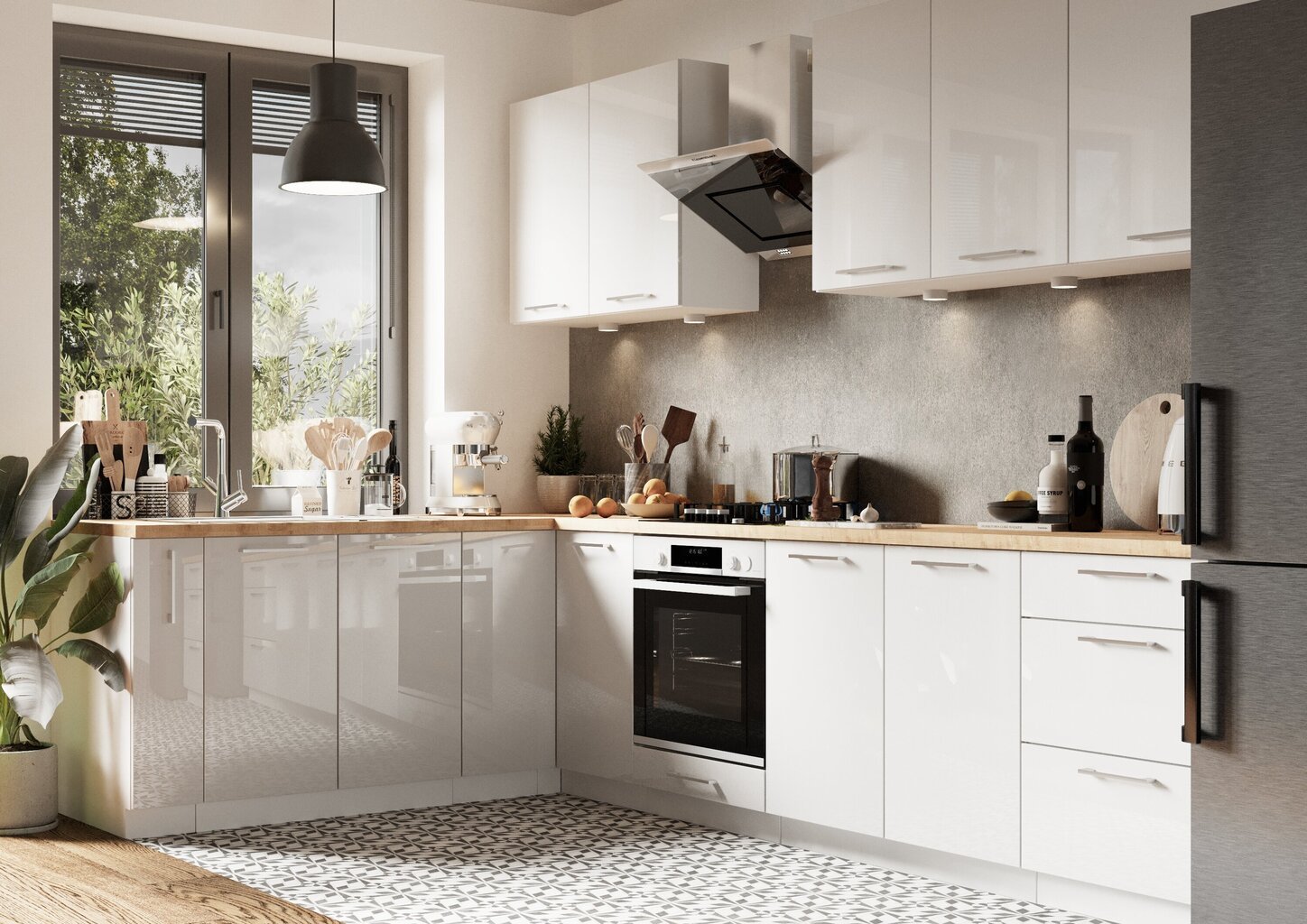 Sisseehitatud köögikapp VITA WHITE ACRYLIC GLOSS/BI, valge hind ja info | Köögikapid | hansapost.ee