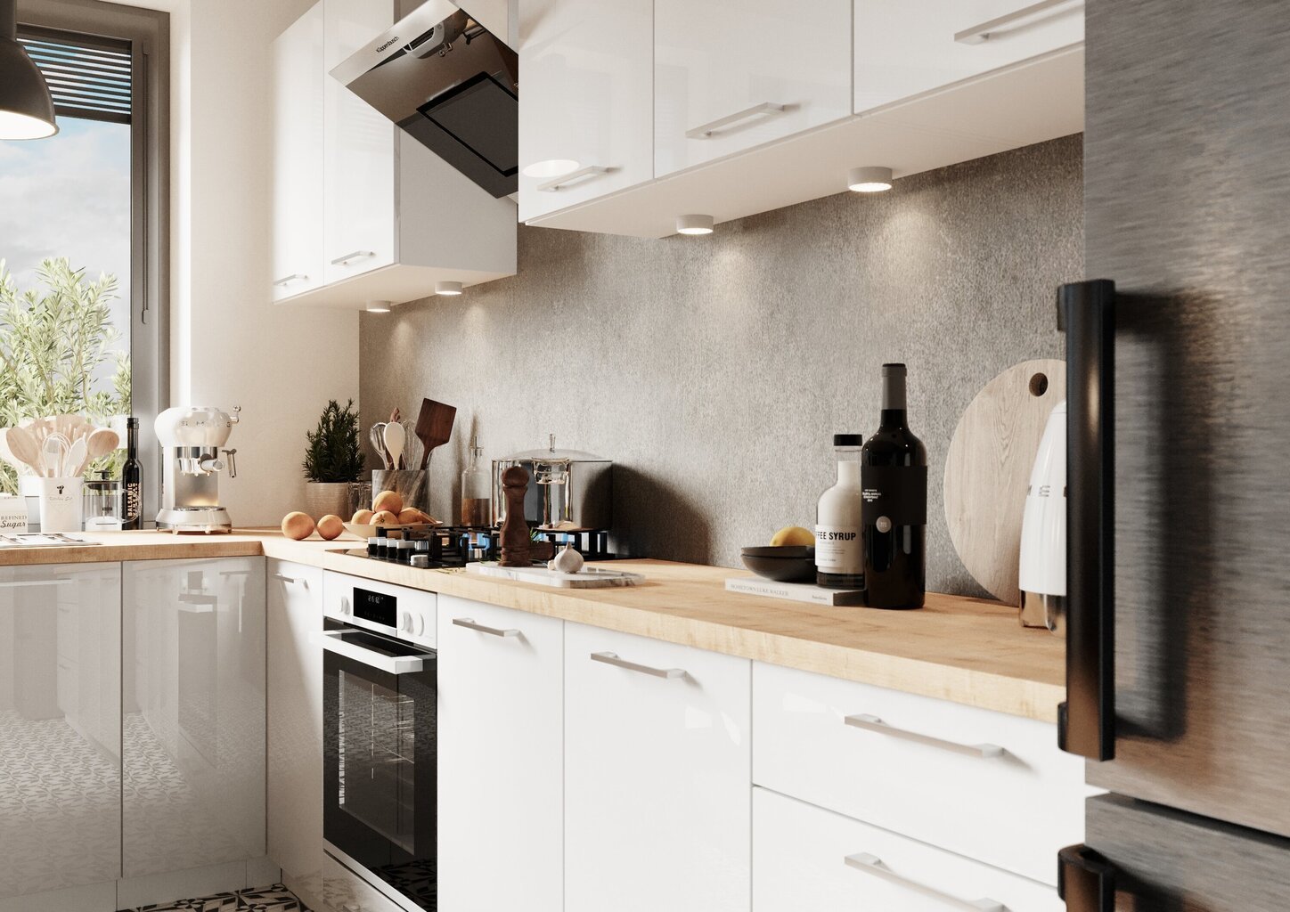 Sisseehitatud köögikapp VITA WHITE ACRYLIC GLOSS/BI hind ja info | Köögikapid | hansapost.ee