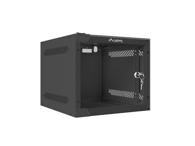 LANBERG 10" WALL-MOUNTED RACK CABINET 4U (280X310, BLACK) цена и информация | Arvutikomponentide tarvikud | hansapost.ee