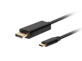 Адаптер USB C—DisplayPort Lanberg CA-CMDP-10CU-0030-BK 3 m Чёрный цена и информация | Адаптеры, USB-разветвители | hansapost.ee