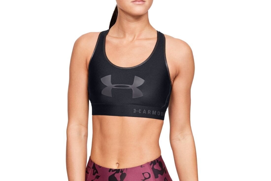 Naiste spordirinnahoidja Under Armour Mid Keyhole Graphic Bra 1344333-001, must hind ja info | Spordiriided naistele | hansapost.ee