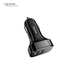 Usams US-CC087 Универсальная авто быстрая2.1A USB зарядка DC 12V со светодиодным индикатором Черный цена и информация | USAMS Мобильные телефоны, Фото и Видео | hansapost.ee