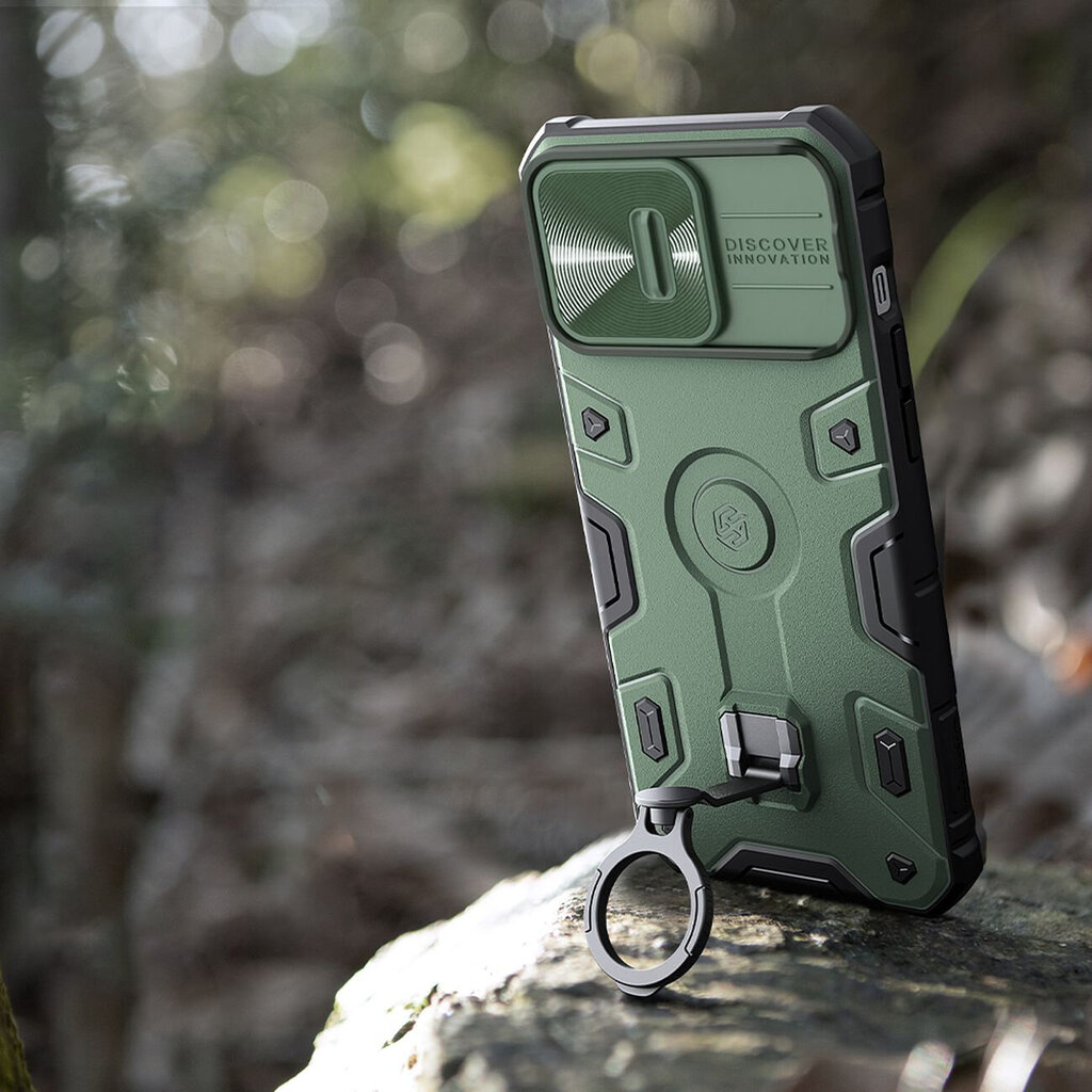 Nillkin CamShield Armor Pro Magnetic Case iPhone 14 Pro Magnetic MagSafe Dark Green hind ja info | Telefonide kaitsekaaned ja -ümbrised | hansapost.ee