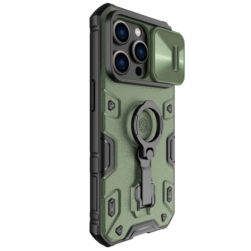 Nillkin CamShield Armor Pro Magnetic Case iPhone 14 Pro Magnetic MagSafe Dark Green hind ja info | Telefonide kaitsekaaned ja -ümbrised | hansapost.ee