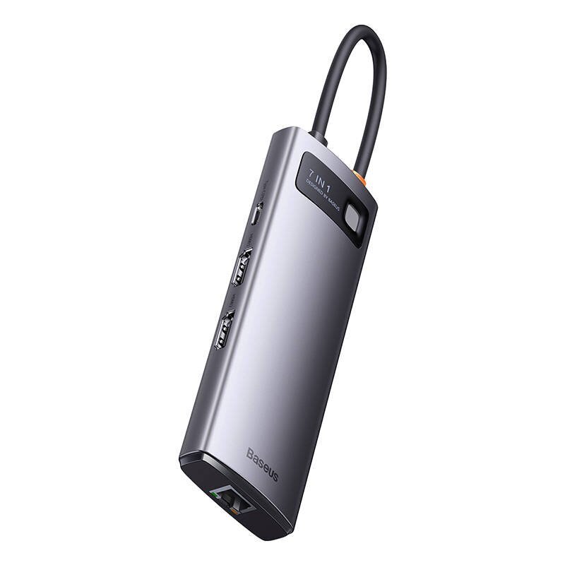 Hub 7in1 Baseus Metal Gleam Series, USB-C to 3x USB 3.0 + HDMI + USB-C PD + VGA + Ethernet RJ45 цена и информация | USB adapterid ja jagajad | hansapost.ee