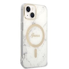 Guess Marble MagSafe Compatible Case + Wireless Charger for iPhone 14 White цена и информация | Чехлы для телефонов | hansapost.ee