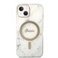 Guess Marble MagSafe Compatible Case + Wireless Charger for iPhone 14 White hind ja info | Telefonide kaitsekaaned ja -ümbrised | hansapost.ee