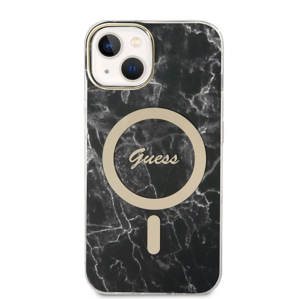 Guess Marble MagSafe Compatible Case + Wireless Charger for iPhone 14 Black цена и информация | Telefonide kaitsekaaned ja -ümbrised | hansapost.ee