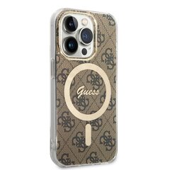 Guess 4G MagSafe Compatible Case + Wireless Charger for iPhone 14 Pro Brown цена и информация | Чехлы для телефонов | hansapost.ee