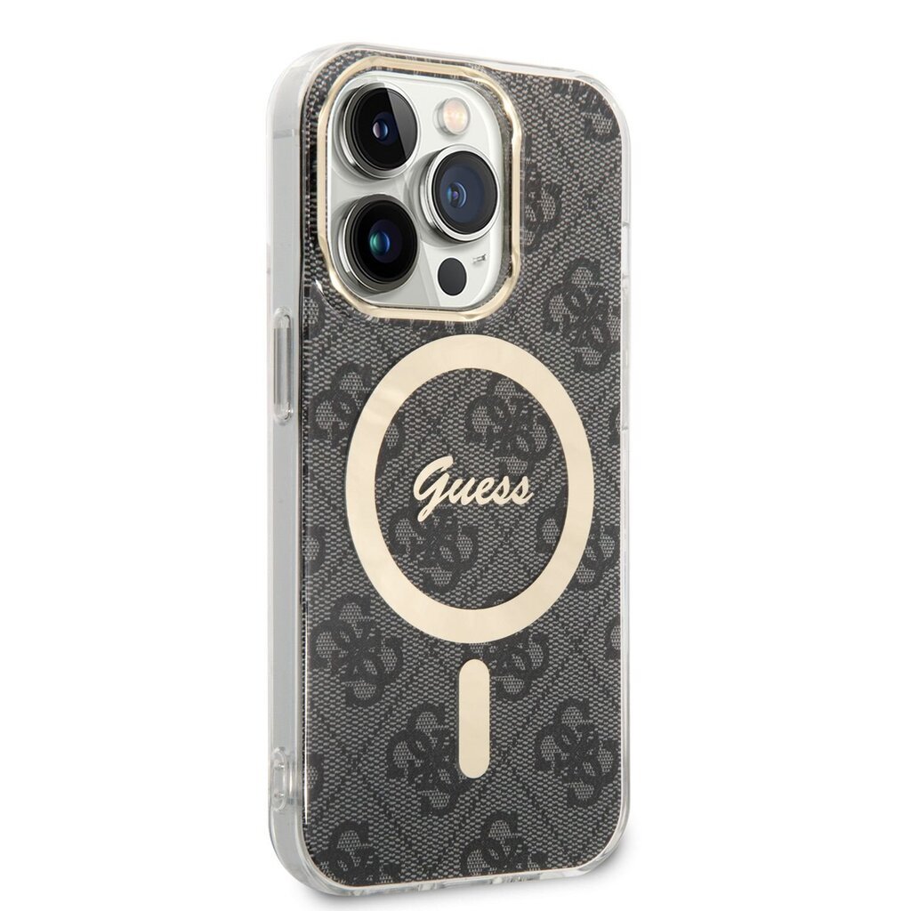 Guess 4G MagSafe Compatible Case + Wireless Charger for iPhone 14 Pro Black цена и информация | Telefonide kaitsekaaned ja -ümbrised | hansapost.ee