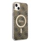 Guess 4G MagSafe Compatible Case + Wireless Charger for iPhone 14 Plus Brown цена и информация | Telefonide kaitsekaaned ja -ümbrised | hansapost.ee