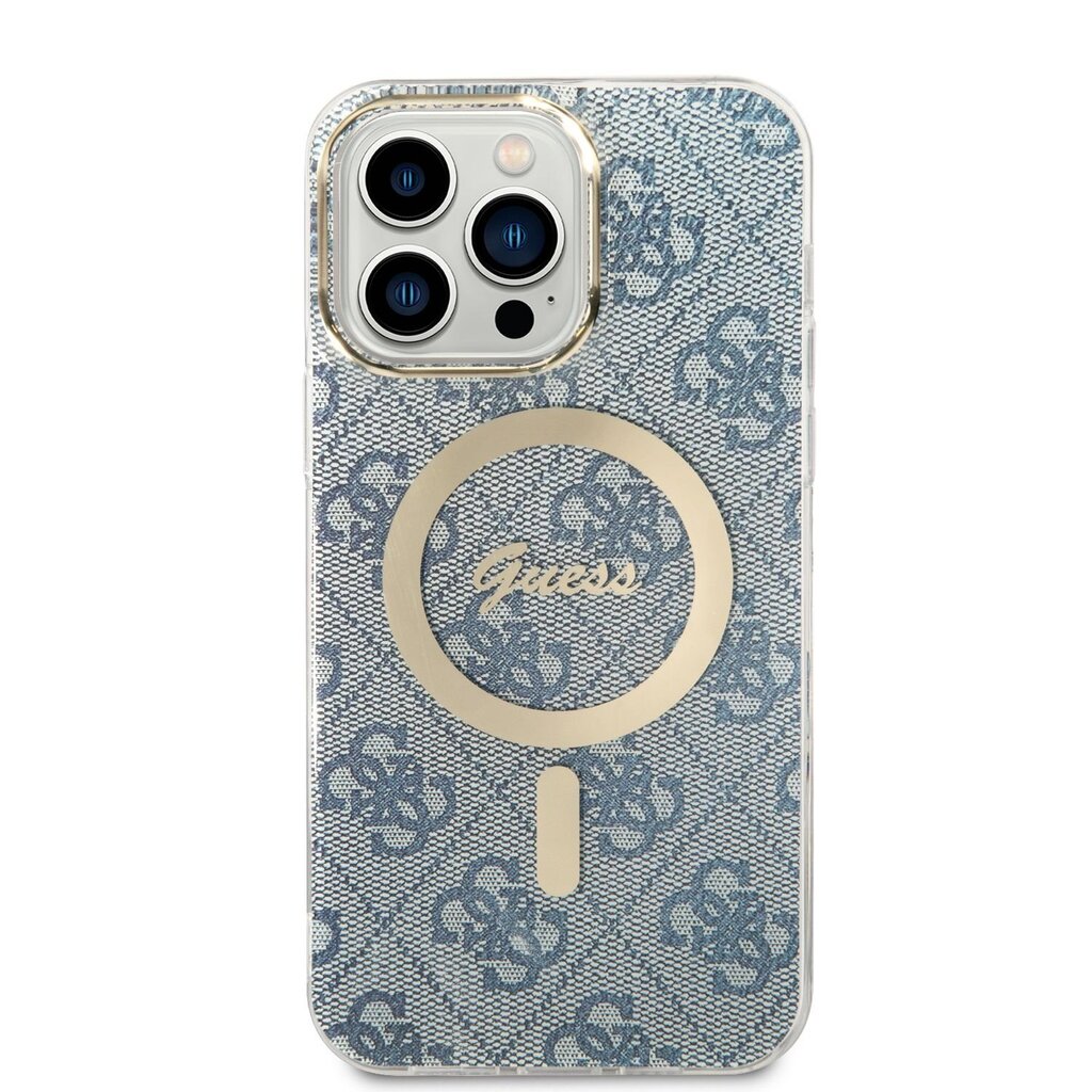 Guess 4G MagSafe Compatible Case + Wireless Charger for iPhone 14 Pro Max Blue hind ja info | Telefonide kaitsekaaned ja -ümbrised | hansapost.ee