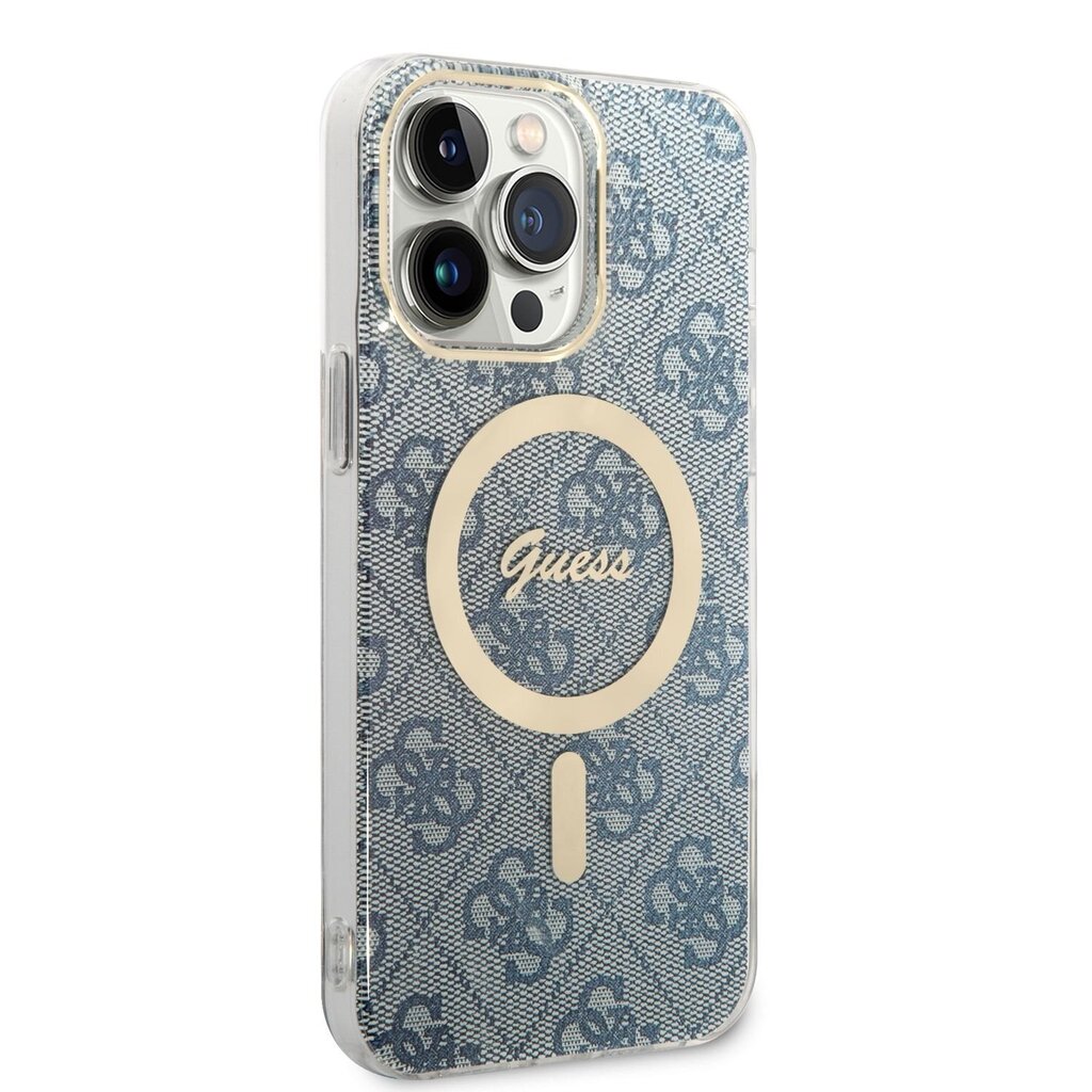 Guess 4G MagSafe Compatible Case + Wireless Charger for iPhone 14 Pro Max Blue hind ja info | Telefonide kaitsekaaned ja -ümbrised | hansapost.ee