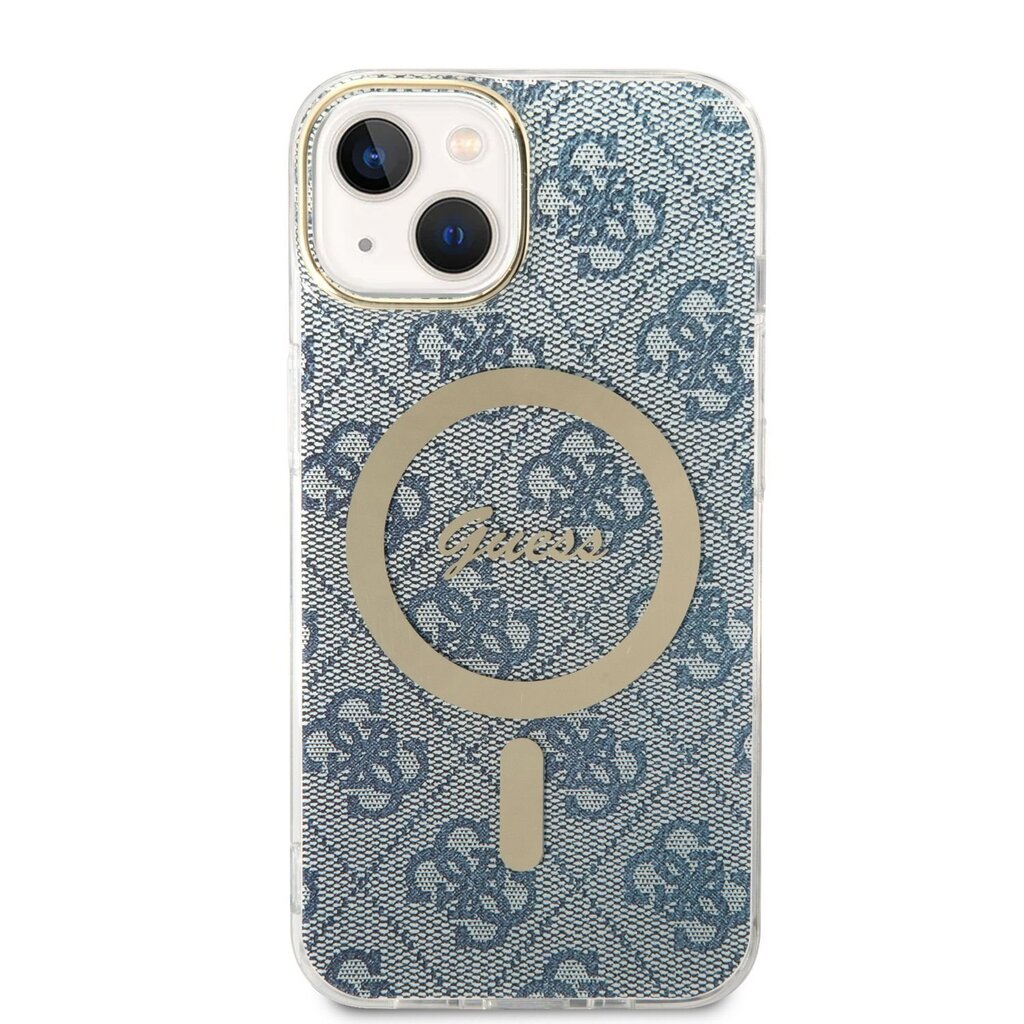 Guess 4G MagSafe Compatible Case + Wireless Charger for iPhone 14 Blue цена и информация | Telefonide kaitsekaaned ja -ümbrised | hansapost.ee