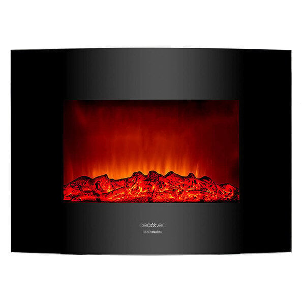 Seina Dekoratiivne Elektrikamin Cecotec Warm 2200 Curved Flames 2000W Must цена и информация | Kaminad ja kaminasüdamikud | hansapost.ee